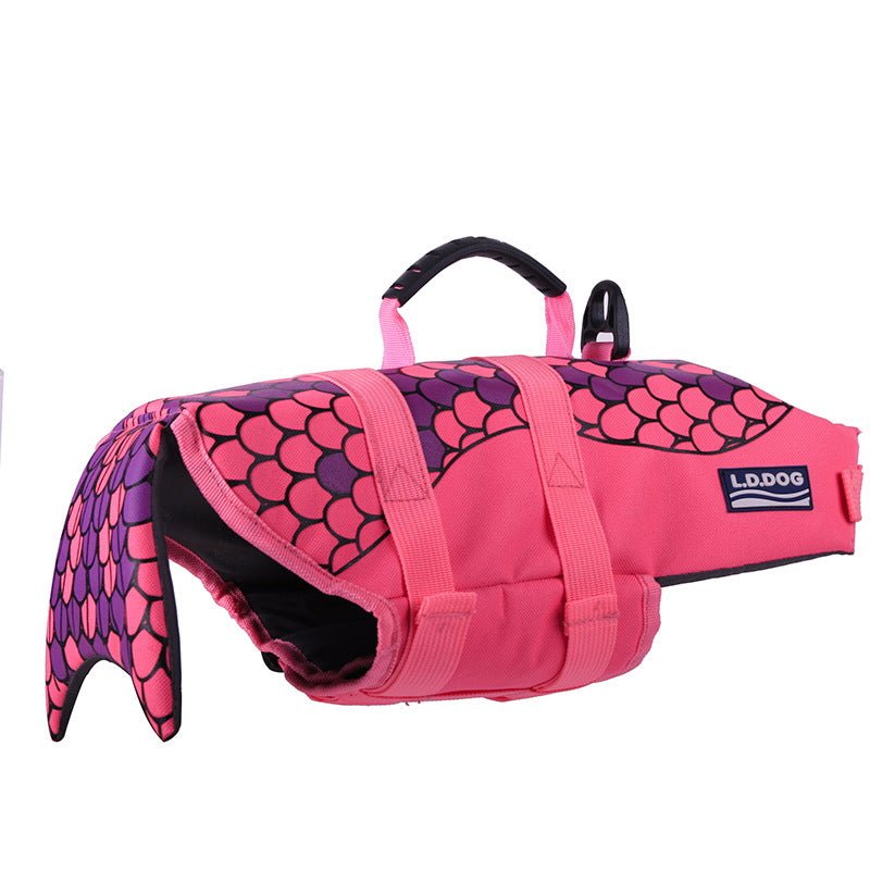 Mermaid Shark Pet Dog Swimming Life Vest Adjustable Dog Life Jacket for Small Large Pet Dog Summer Dog Life Aid Vest Swimwear - Majestic Pet Kingdom