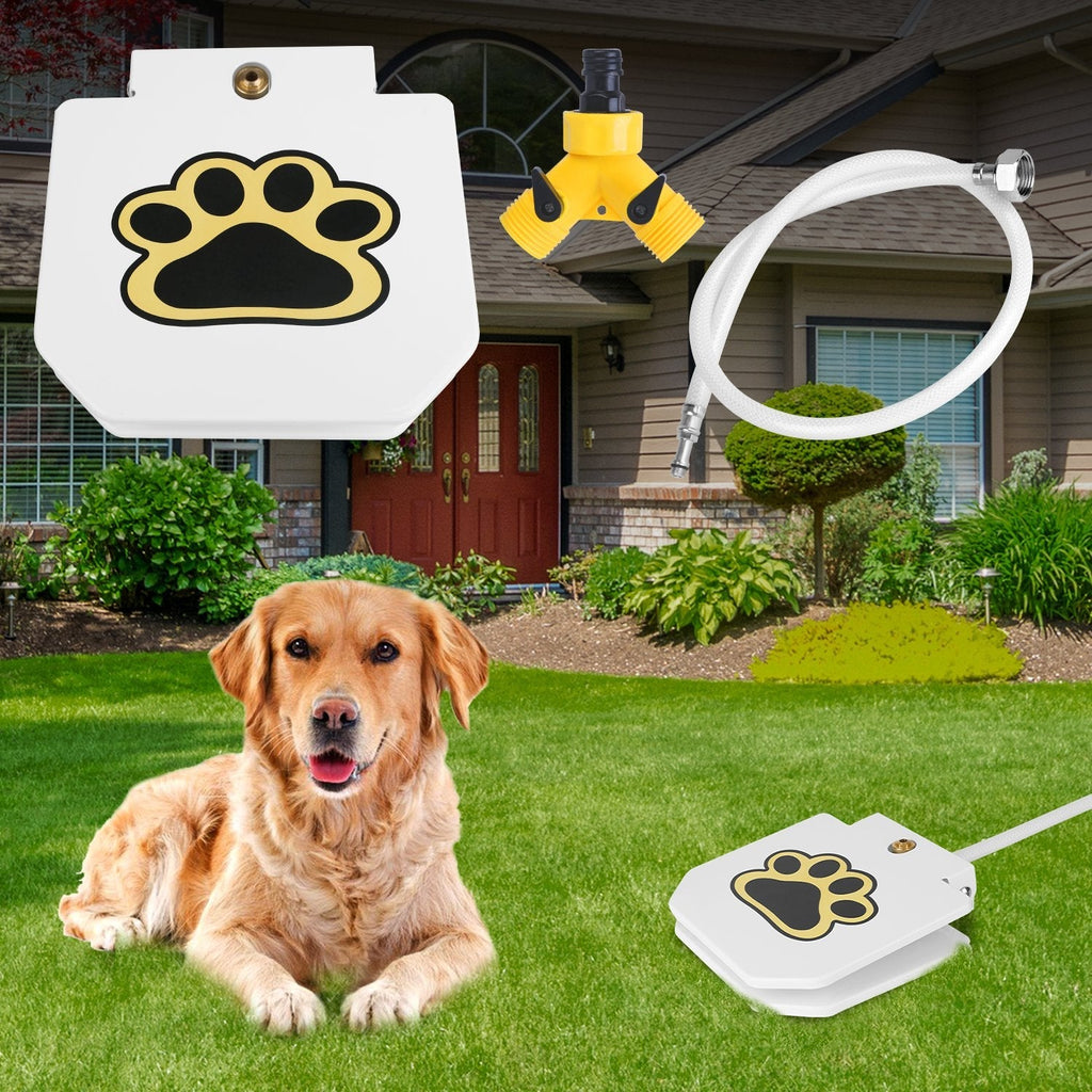 Dog Water Fountain Outdoor Dog Pet Water Dispenser Step-on Activated Sprinkler w/ Interactive Paw Pedal Valve for Drinking Fresh Water - Majestic Pet Kingdom