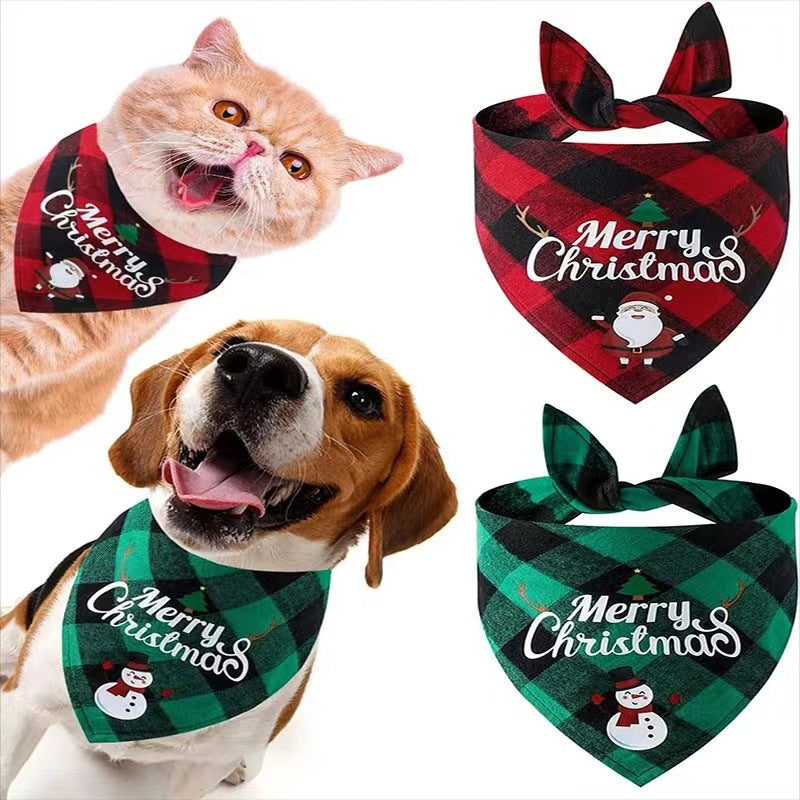 Dog Bandana Christmas Holiday Festive Triangle Saliva Scarf Bib - Main Feature View | Majestic Pet Kingdom