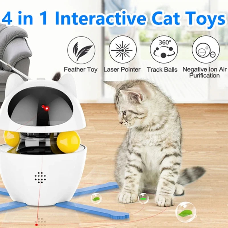 Interactive Laser Cat Toy - USB Rechargeable 4-in-1 Ball