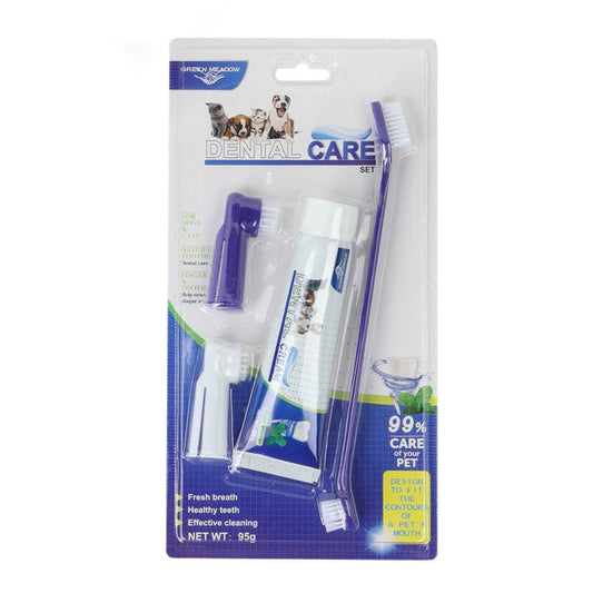 Pet Toothpaste Dog Toothbrush Cat Toothbrush Finger Toothbrush for Dogs and Cats Pet Dental Care Set - Main Feature View | Majestic Pet Kingdom