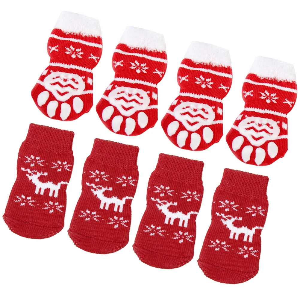 Anti-Slip Pet Socks: Warm Winter Booties (8-Pack) - Majestic Pet Kingdom