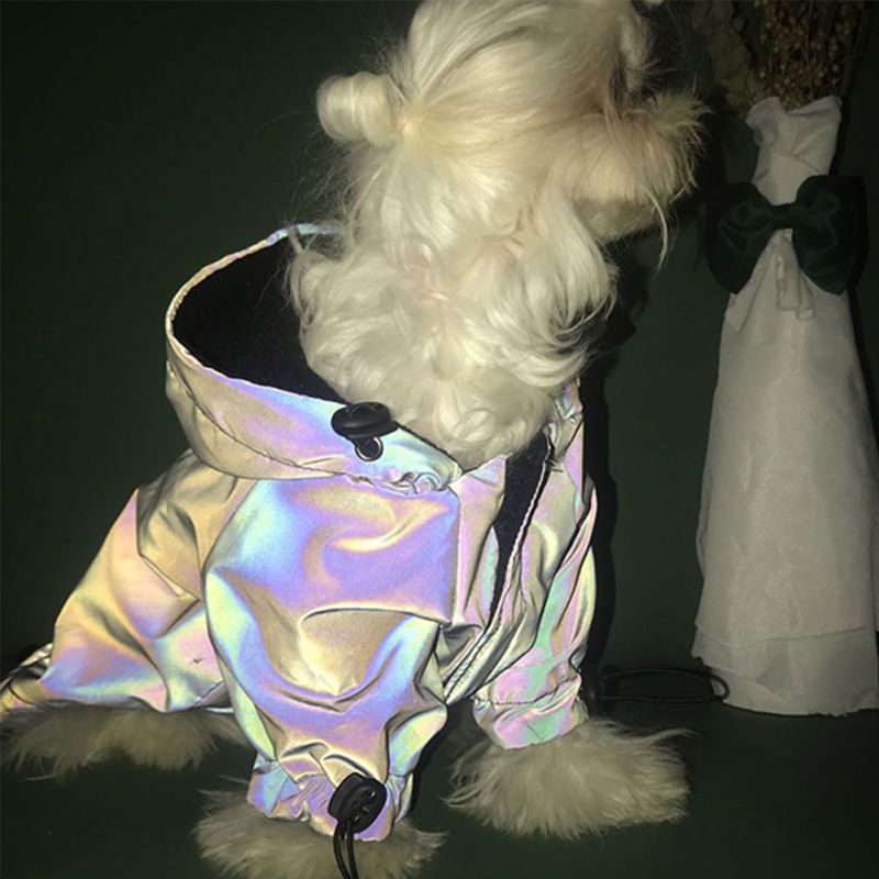 Dog Hoodie Flashing LED Reflective Warm Winter Fleece Jacket Coat - Detail Angle 4 | Majestic Pet Kingdom