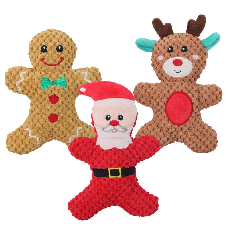 Christmas Plush Squeak Toy for Dogs & Cats: Holiday Doll