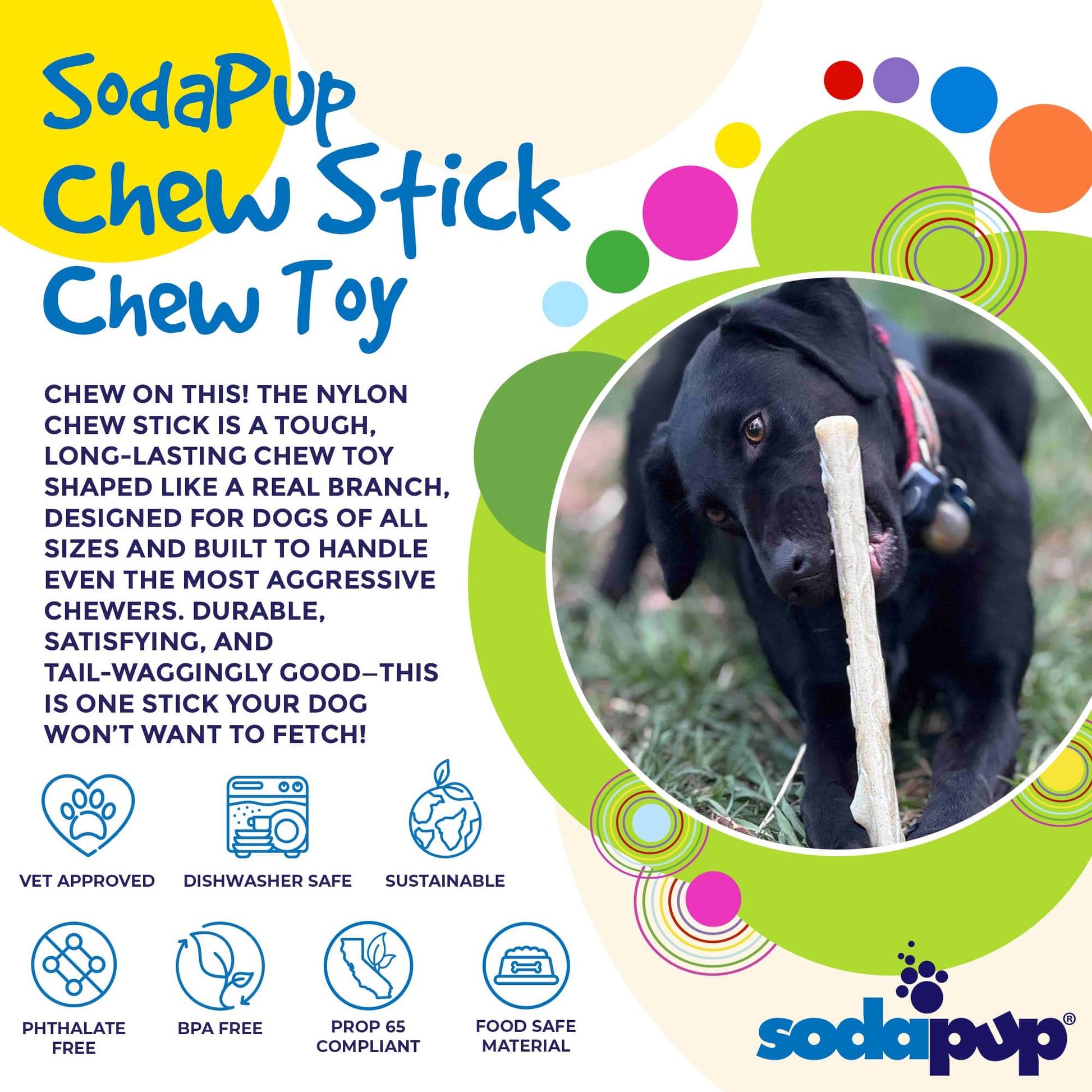 Dog Chew Toy Durable Nylon Chewing Stick for Power Chewers - Detail Angle 2 | Majestic Pet Kingdom