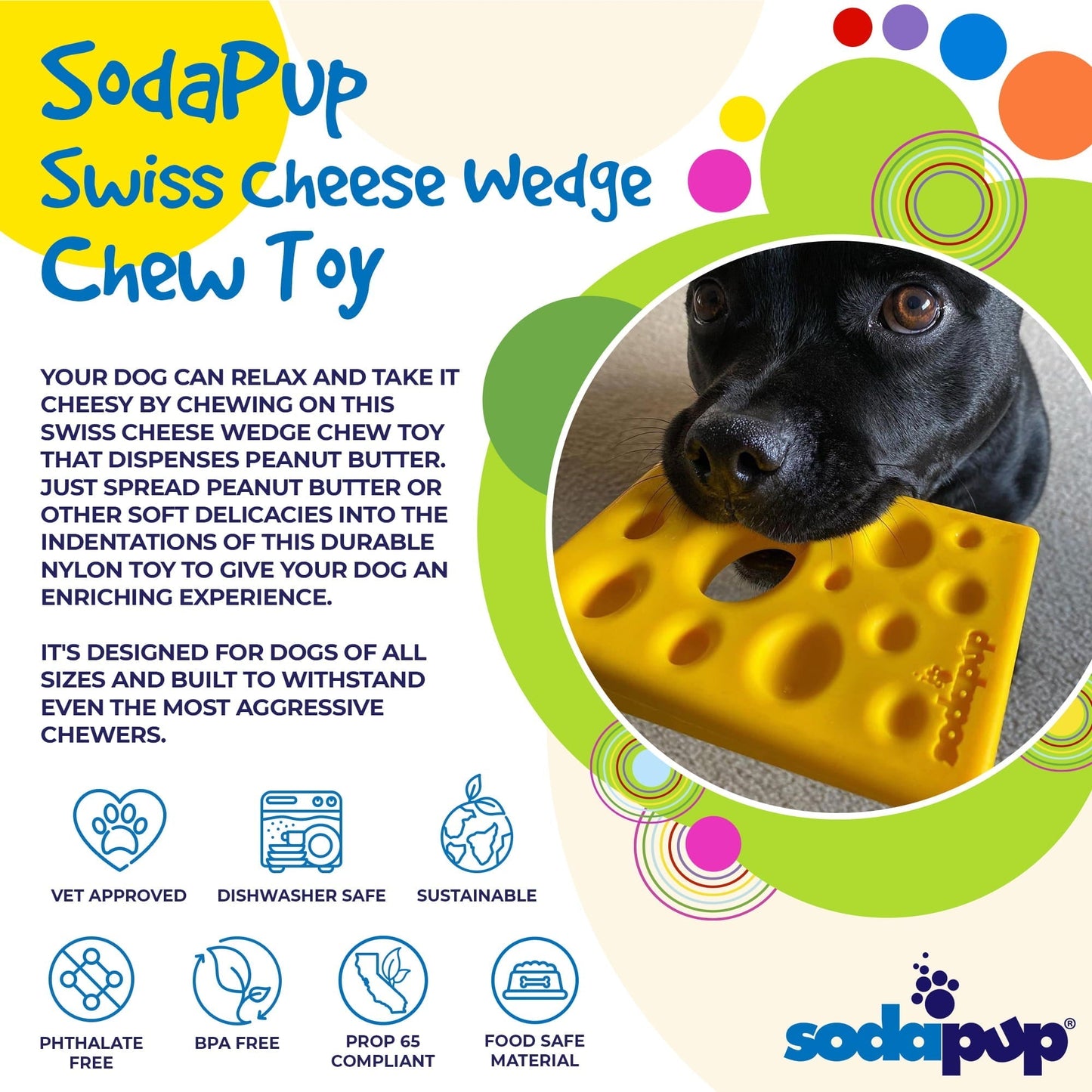 Dog Chew Toy Swiss Cheese Wedge Nylon Aggressive Chewers Toy
