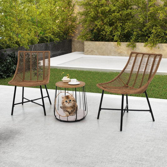 Patio Furniture Set 3-Piece with Built-In Pet Dog House Bed - Main Feature View | Majestic Pet Kingdom