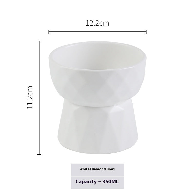 Ceramic High Foot Cervical Protection Pet Bowl - Majestic Pet Kingdom