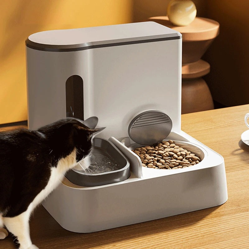 Cat Automatic Pet Feeder Water Dispenser Integrated Double Bowl Drinking Pet - Majestic Pet Kingdom