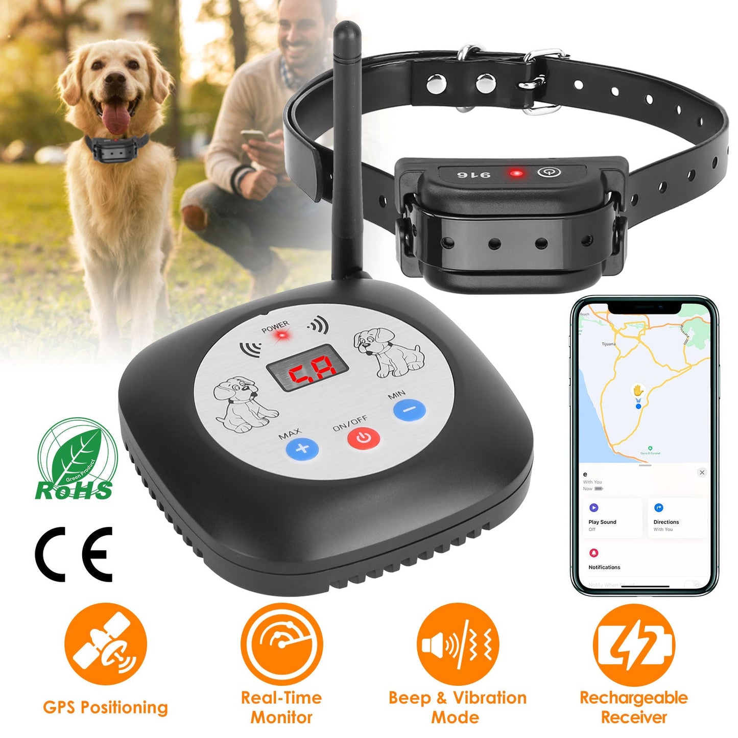 GBruno 328FT Electric Wireless Dog Fence | Purrfect Pet Kingdom