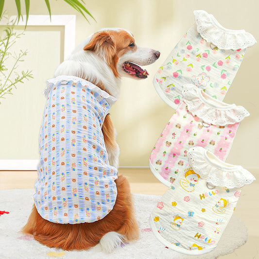 Pets All-cotton Yarn Breathable Thin Large Dog Cat - Premium Pet Accessory
