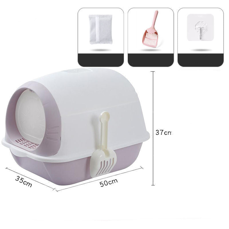 Cat Litter Box Semi-Closed Suction Deodorant Flip Cover