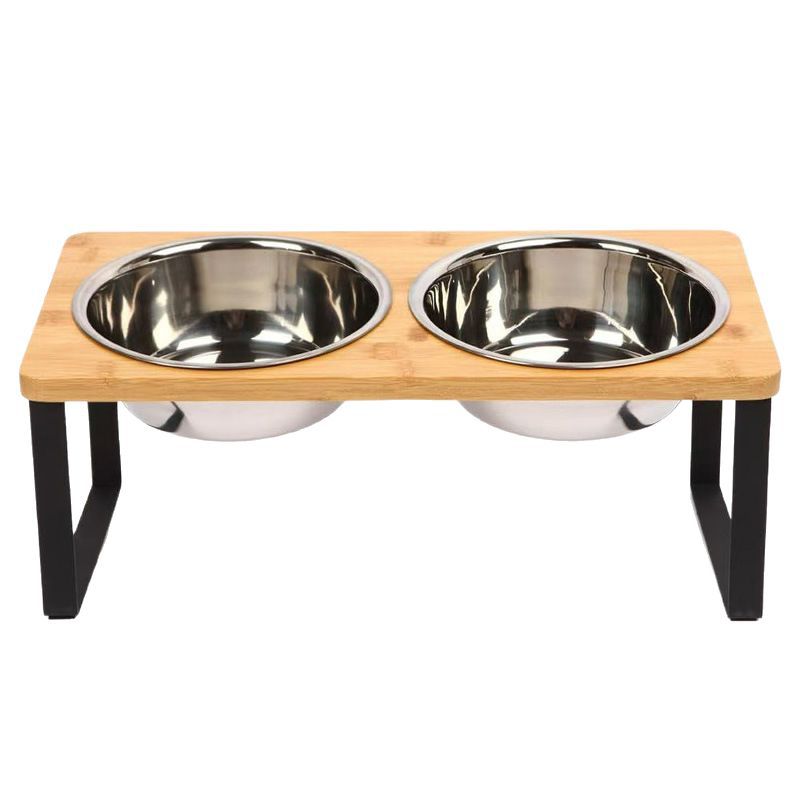 Anti-Tip Pet Bowl Elevated Stainless Steel Large-Capacity Food Bowl