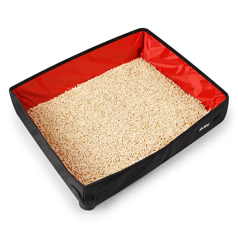 Cat Litter Box Portable Foldable Travel Pan with Handle Bag - Detail Angle 2 | Majestic Pet Kingdom