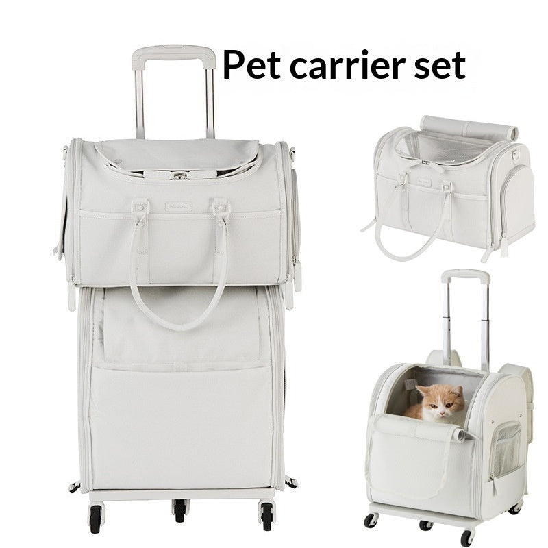 Japan-Korea Pet Carrier With Wheels, Portable And Large Capacity For Outings