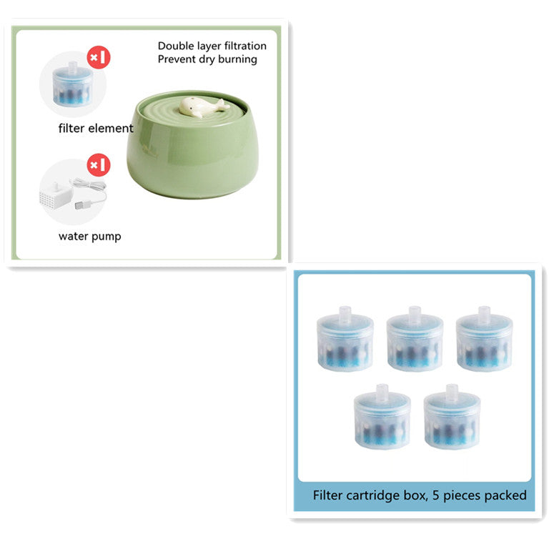 Cat Ceramic Automatic Circulation Filtration Water Dispenser - Majestic Pet Kingdom