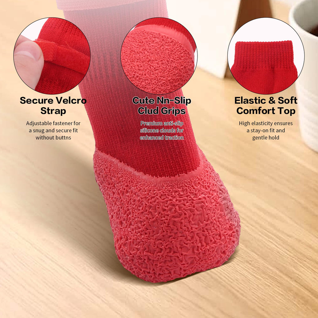 Anti Slip Dog Socks For Hardwood Floors To Prevent Licking Paws, Dog Shoes For Hot Pavement Double Sides Dog Boots & Paw Protectors Booties -4Pcs - Majestic Pet Kingdom