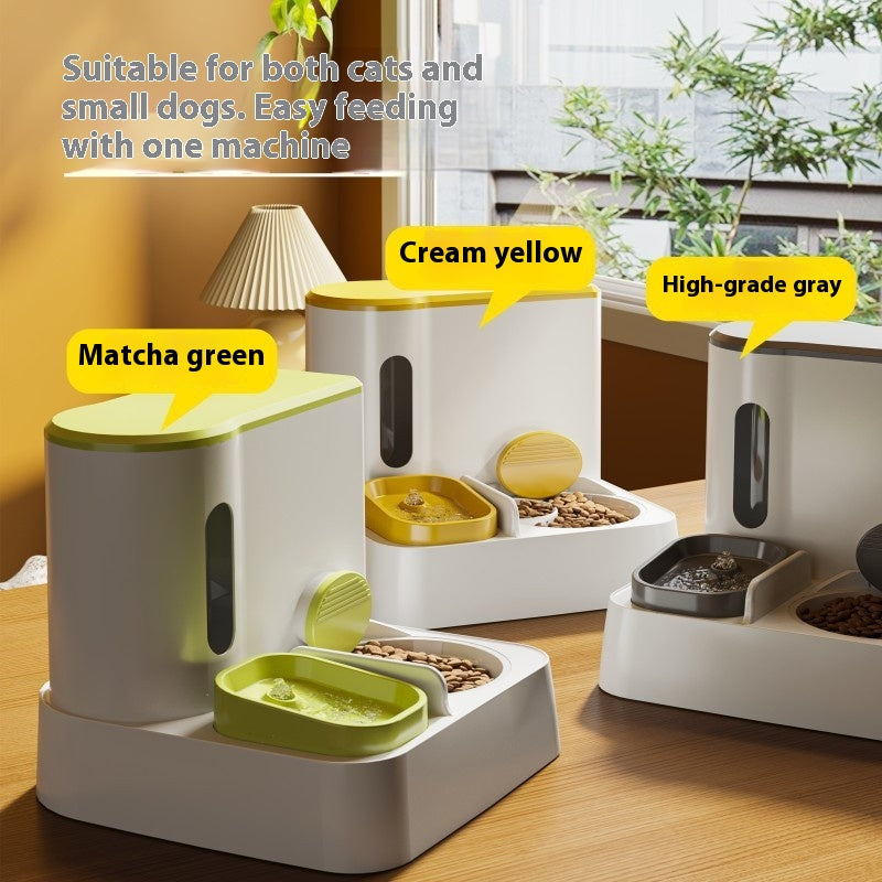 Cat Automatic Pet Feeder Water Dispenser Integrated Double Bowl Drinking Pet - Majestic Pet Kingdom