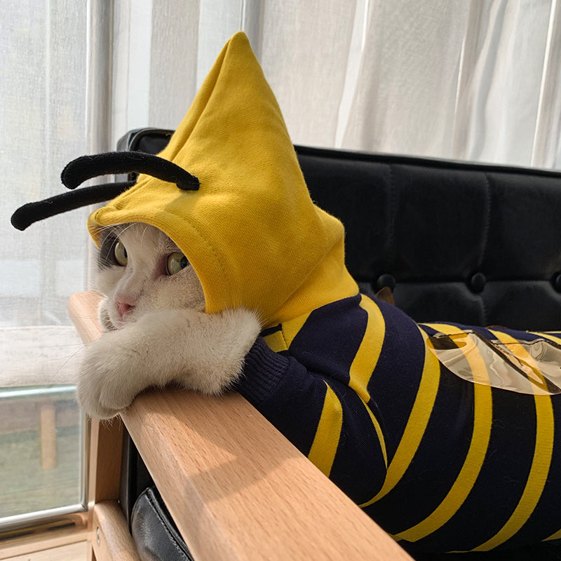 Winter Warm Clothes Cute Plush Coat Hoodies For Bulldog Pet Costume Jacket Bee Pet Puppy Coat - Majestic Pet Kingdom