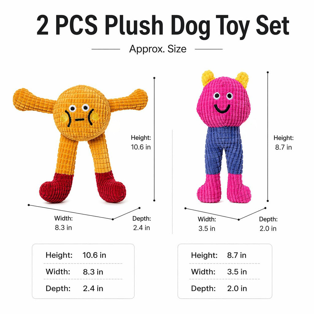 Cat&Dog Chew Toys With Catnip Inside, Ecofriendly Material Made, Crinkle Paper & Squeaky Ball Inside, Waffle And Baby Toy Combination Packaging, Cuddles Meow Chompclean, 2 Pack
