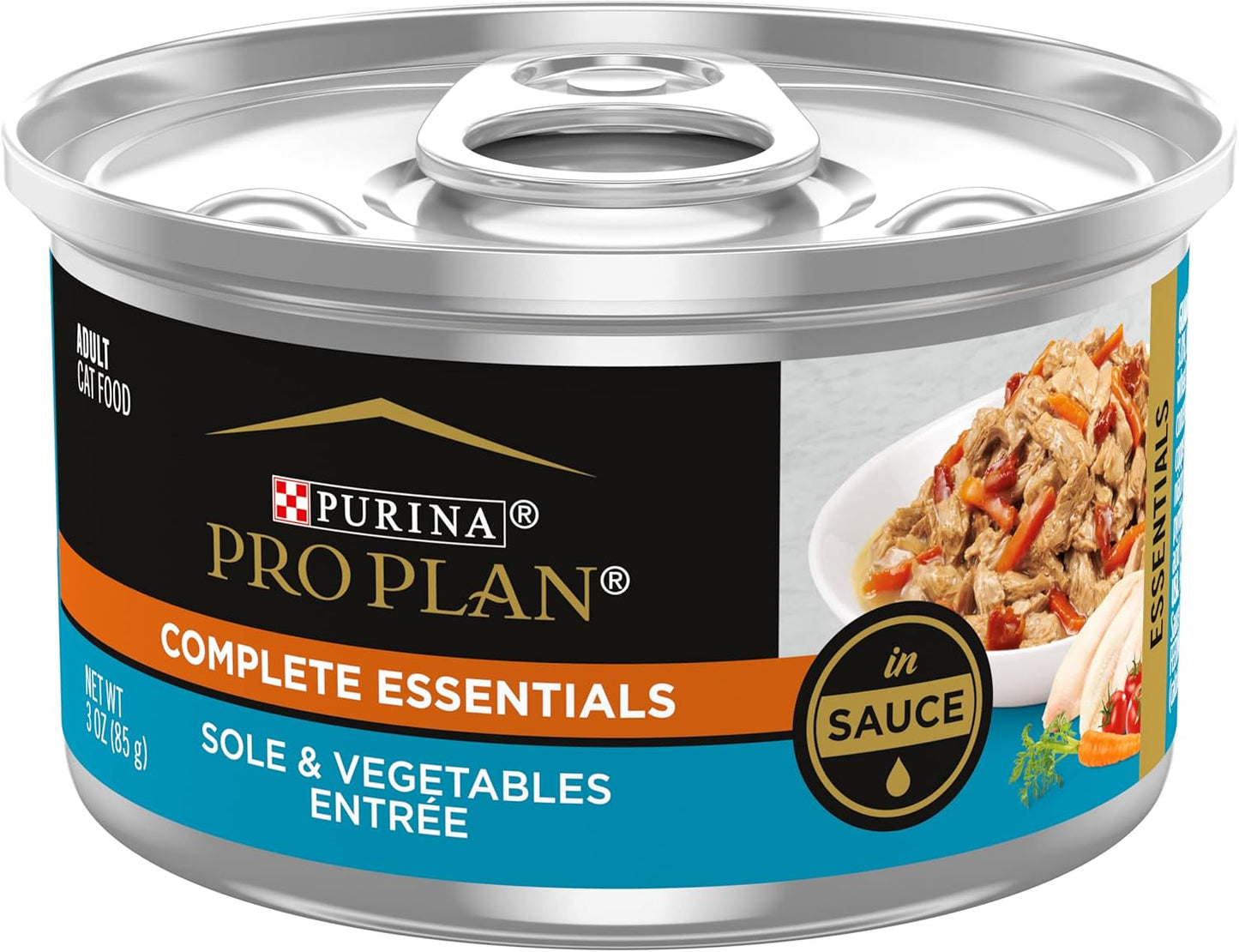 Pro Plan Complete Essentials Sole & Vegetables Entrée In Sauce Wet Cat Food (3oz) - Majestic Pet Kingdom
