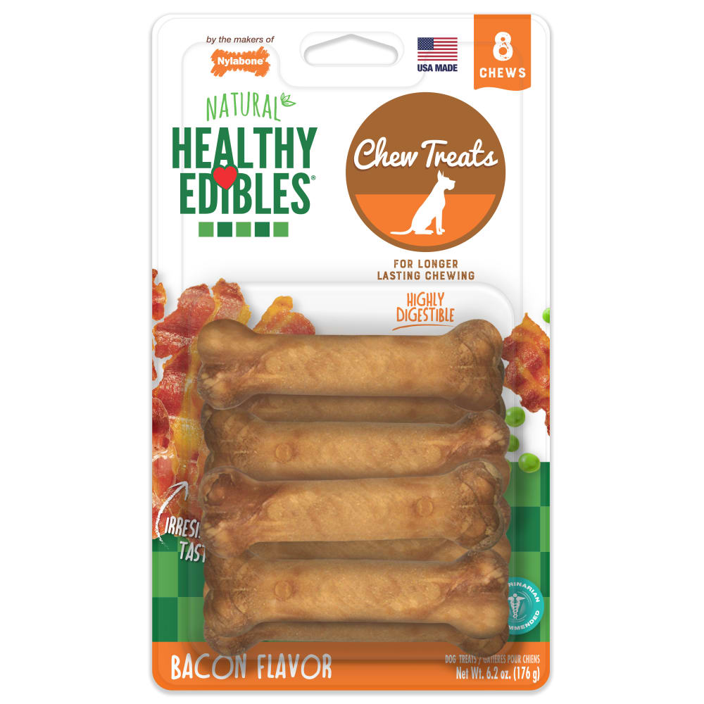 Dog Chews Nylabone Healthy Edibles Bacon Bone Treats 3-Pack
