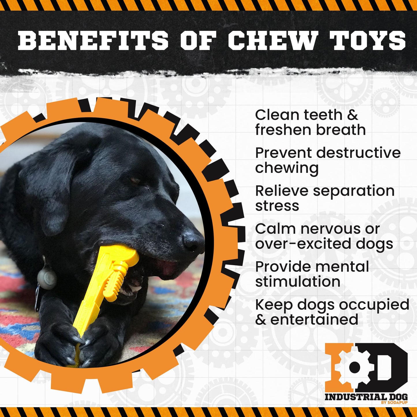 Dog Chew Toy Pipe Wrench Shape Nylon Aggressive Chewers USA