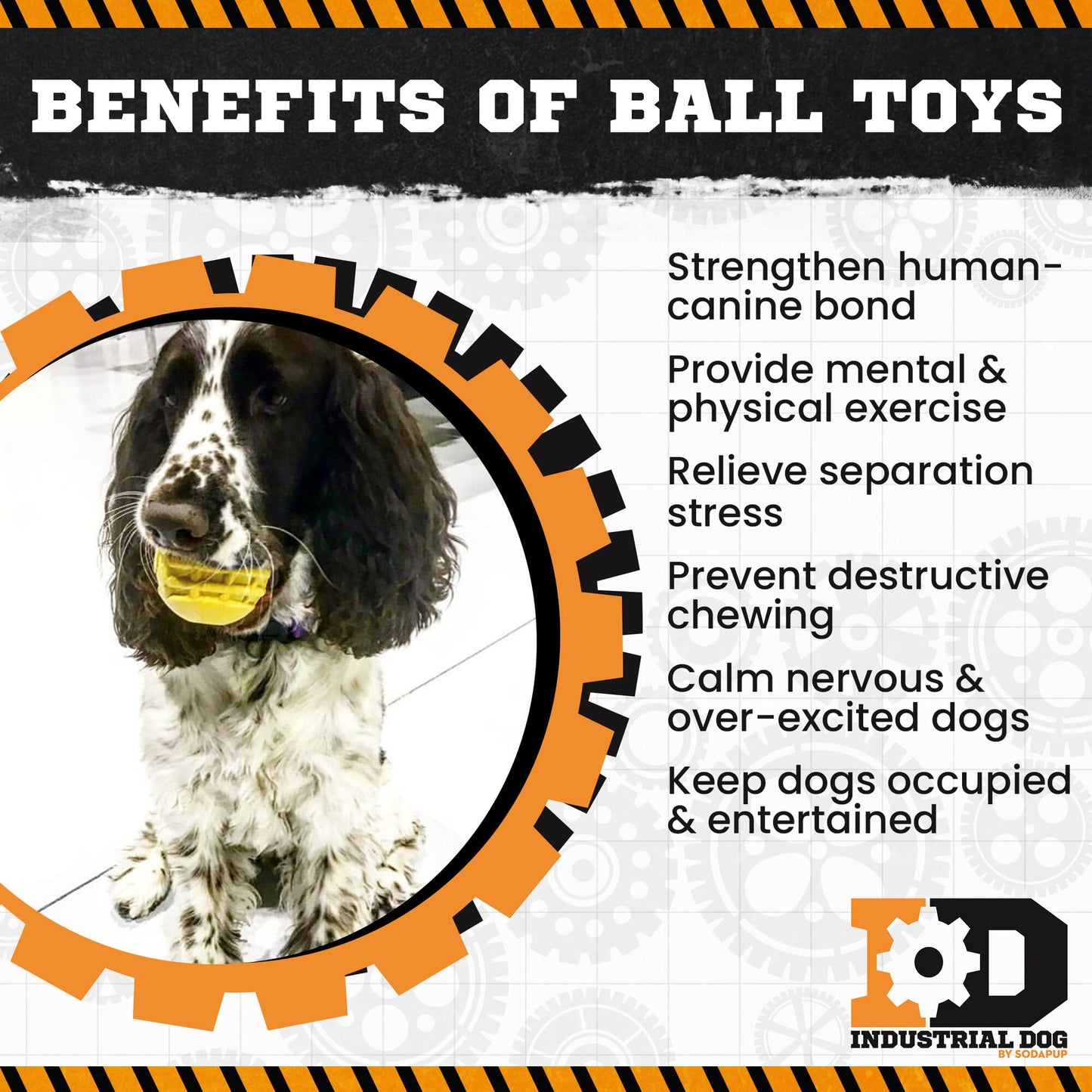 Dog Chew Toy Industrial Ball Yellow Rubber Heavy Chewer USA