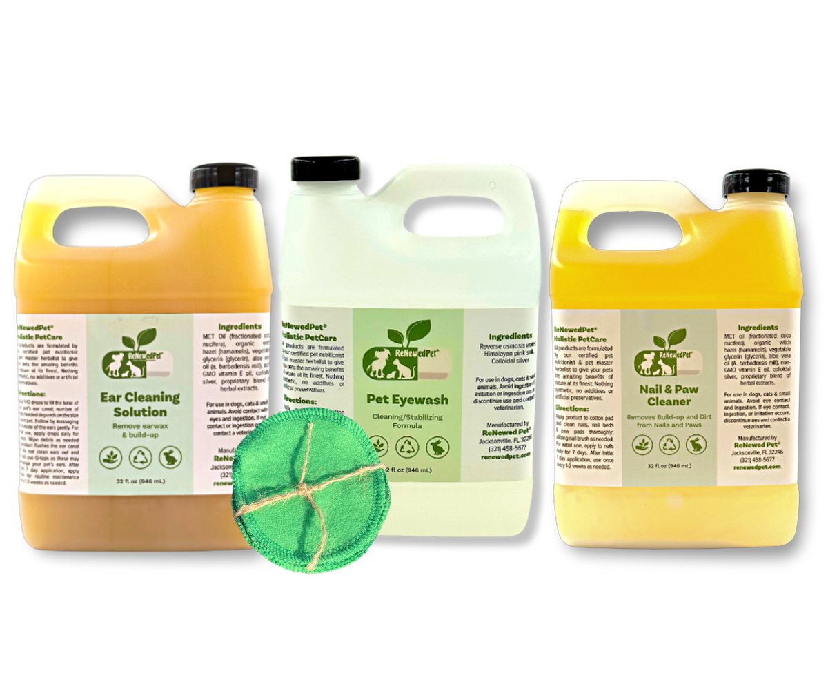 Pet Grooming Kit Natural Ear Eye and Nail Cleaning Set 3-Pack - Detail Angle 4 | Majestic Pet Kingdom