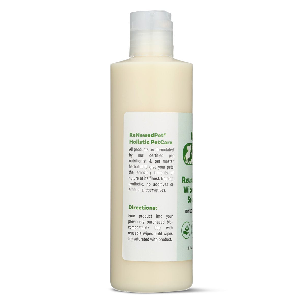 Pet Grooming Wipe Solution Natural Cleansing Refill 16 fl oz