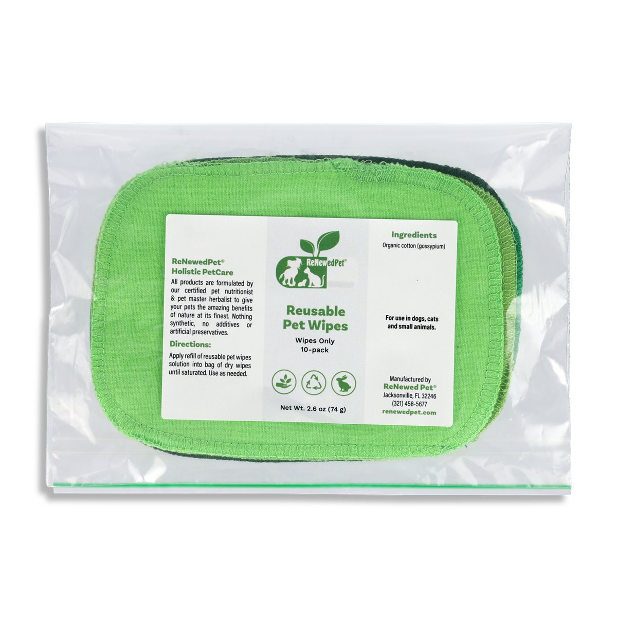 Pet Grooming Wipes Reusable Eco-Friendly Cloth Refill 12-Pack - Detail Angle 2 | Majestic Pet Kingdom