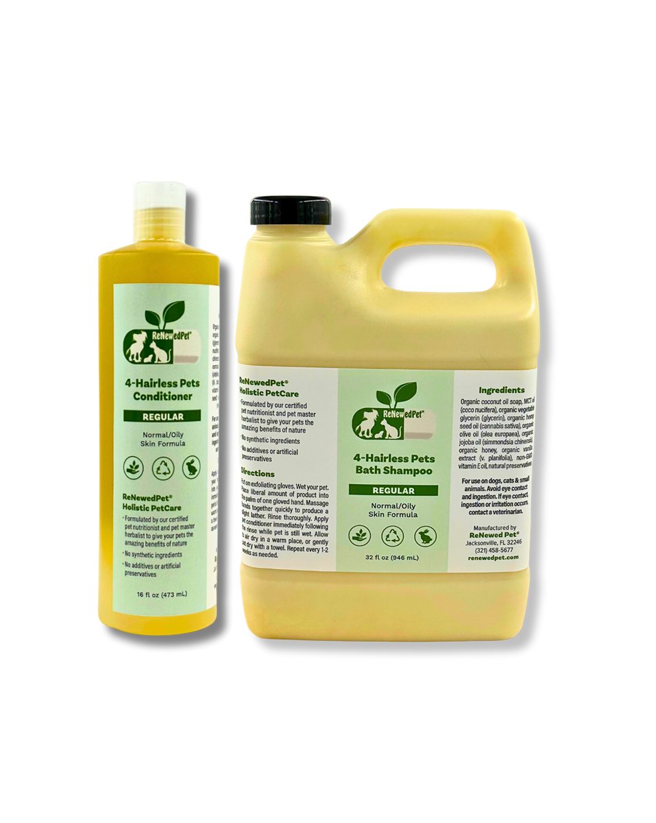 Pet Shampoo and Conditioner Gentle Set for Hairless Dogs 2pk