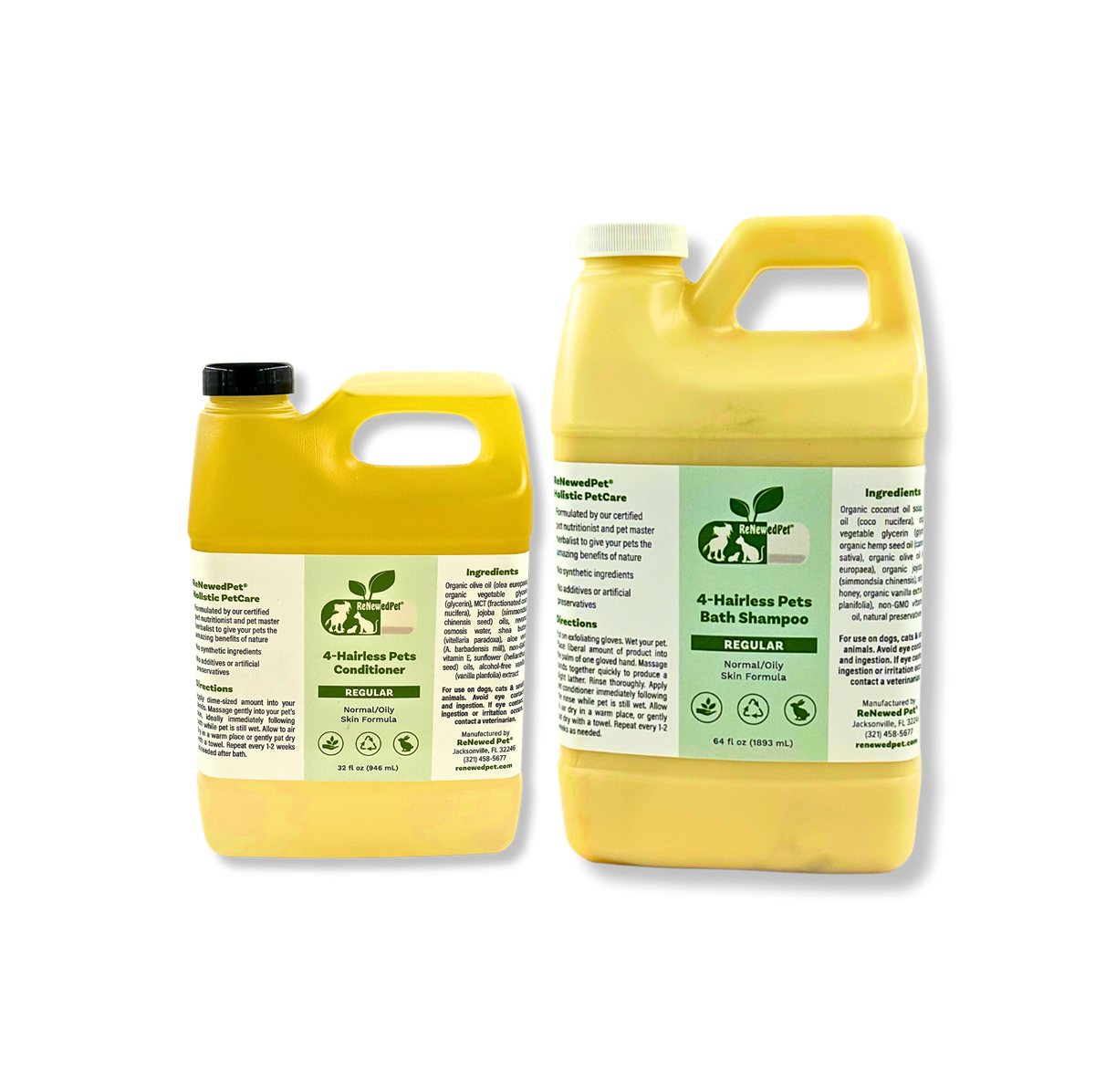 Pet Shampoo and Conditioner Gentle Set for Hairless Dogs 2pk