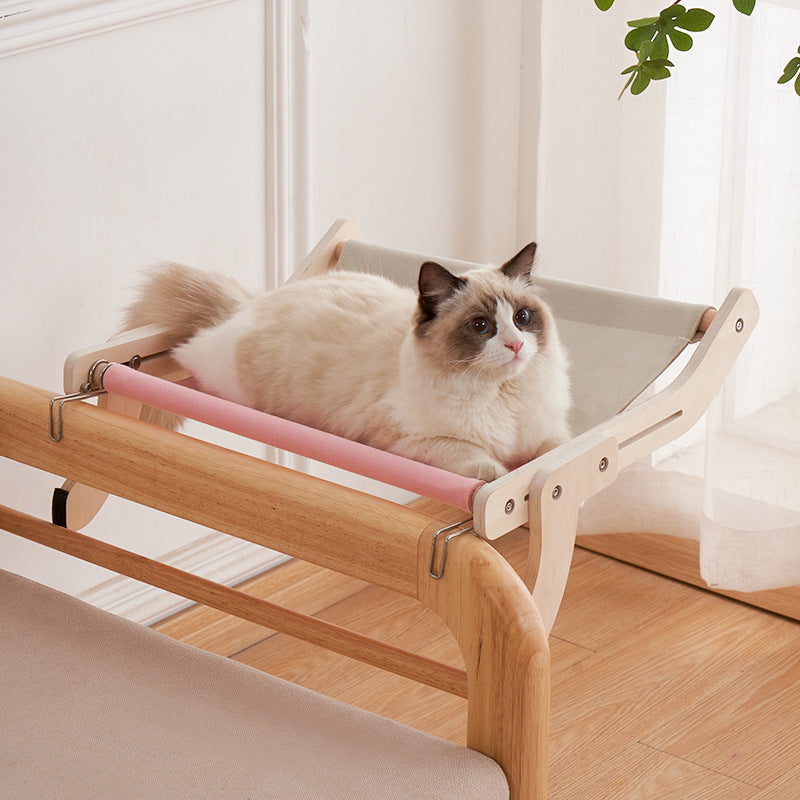 Cat Window Perch Solid Wood Suction Glass Hanging Hammock Bed - Majestic Pet Kingdom