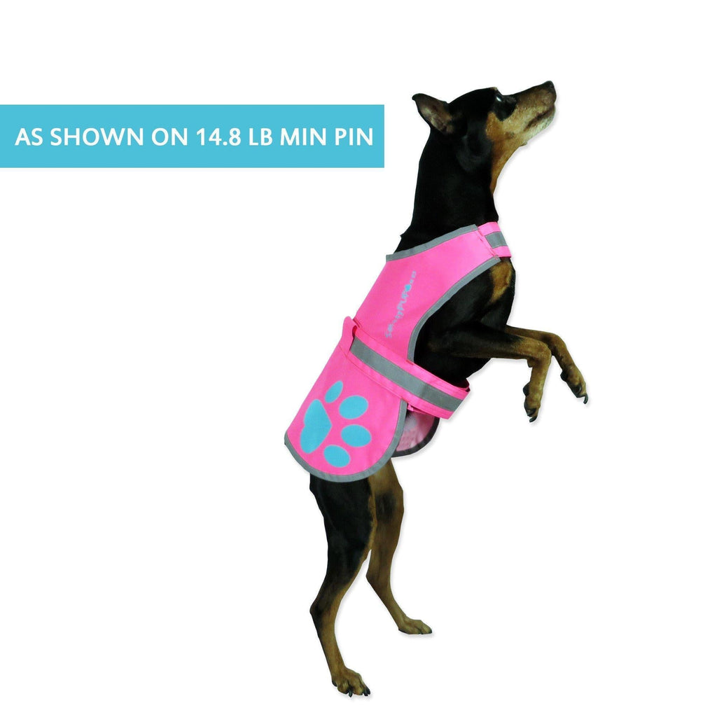 Reflective Dog Vest Hi-Vis XS Size 22.5 in Chest x 15 in Neck Pink - Majestic Pet Kingdom