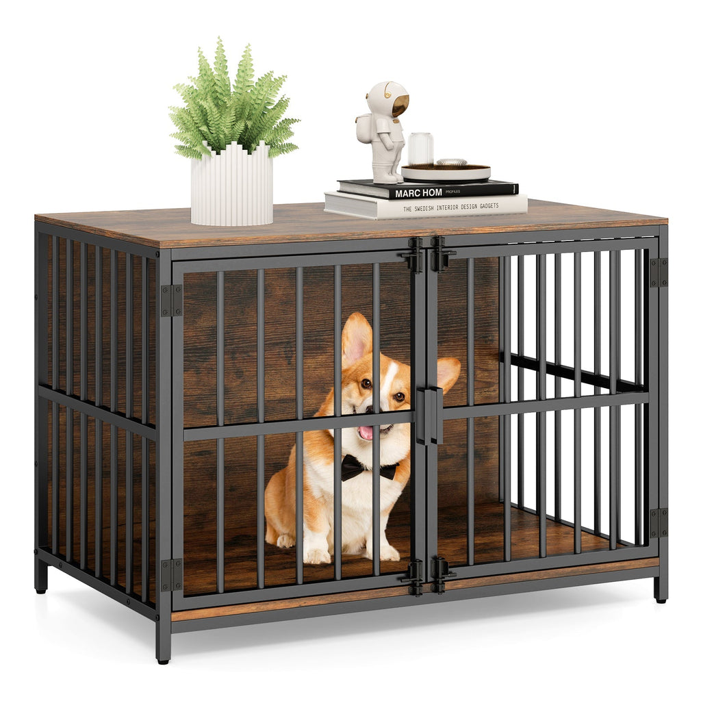 40 Inch Dog Crate Furniture Dog Kennel with Dual Lockable Double Doors