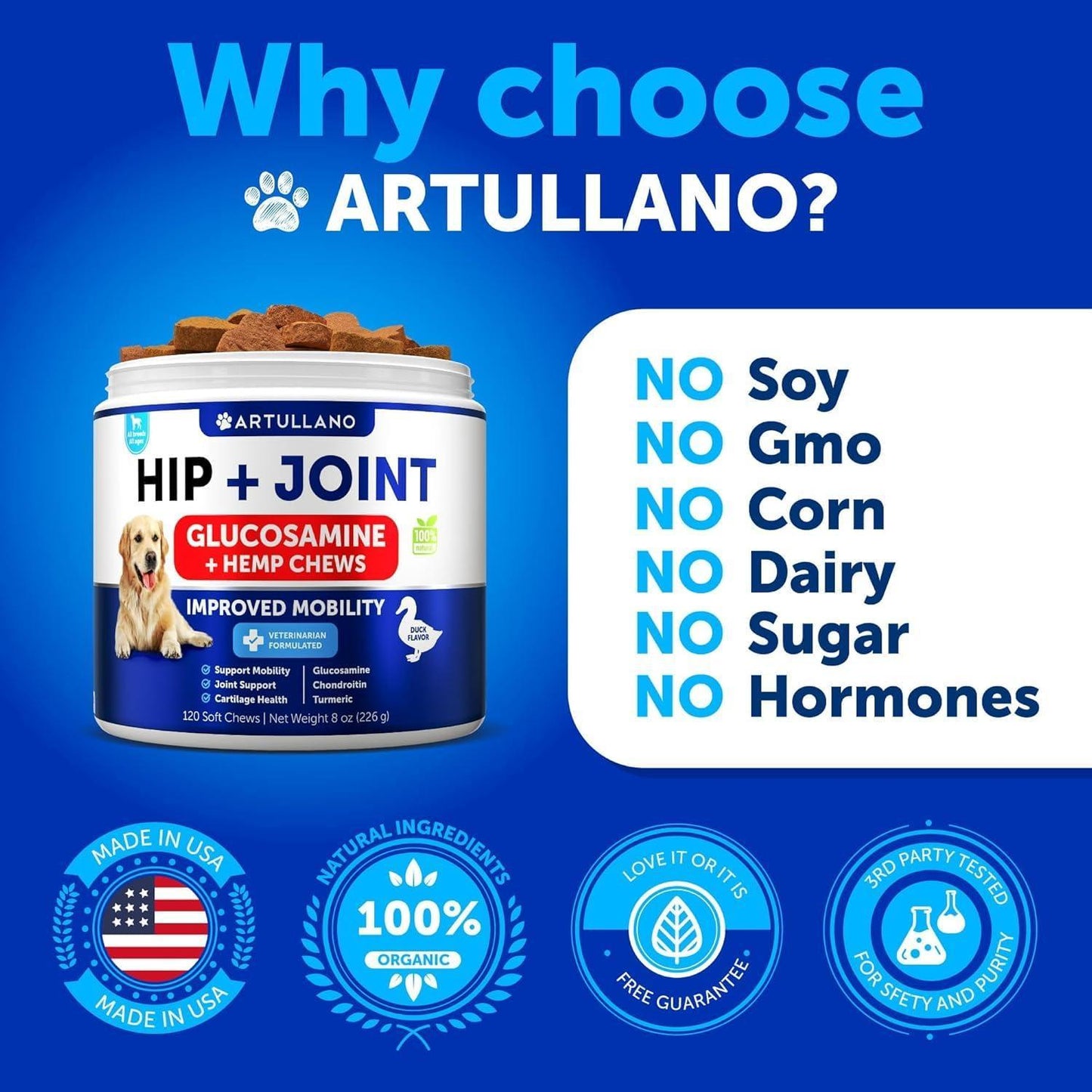 Dog Joint Supplement Glucosamine Pain Relief Soft Chews Pet - Detail Angle 3 | Majestic Pet Kingdom