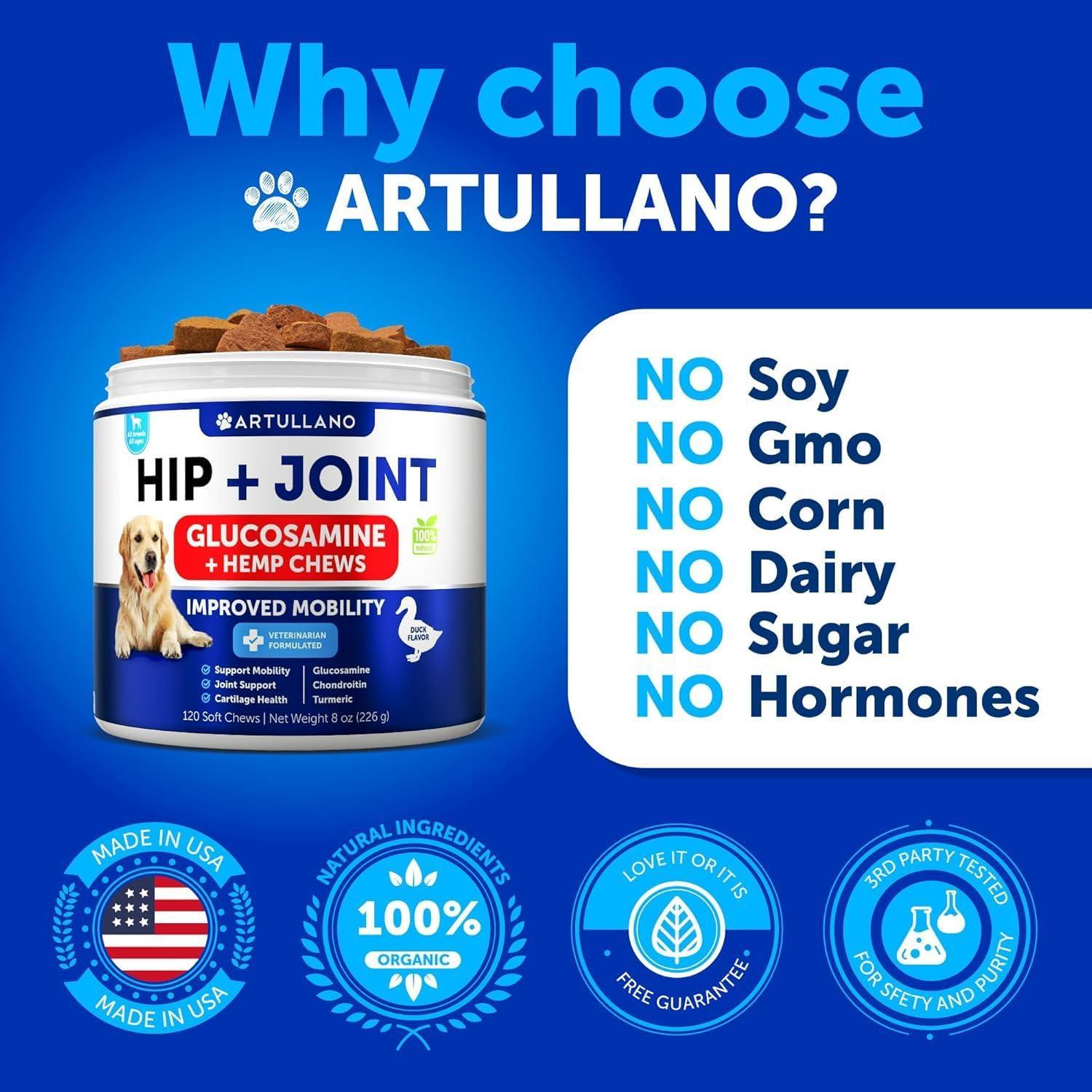 Hip and Joint Supplement for Dogs Glucosamine Joint Pain Relief Chews