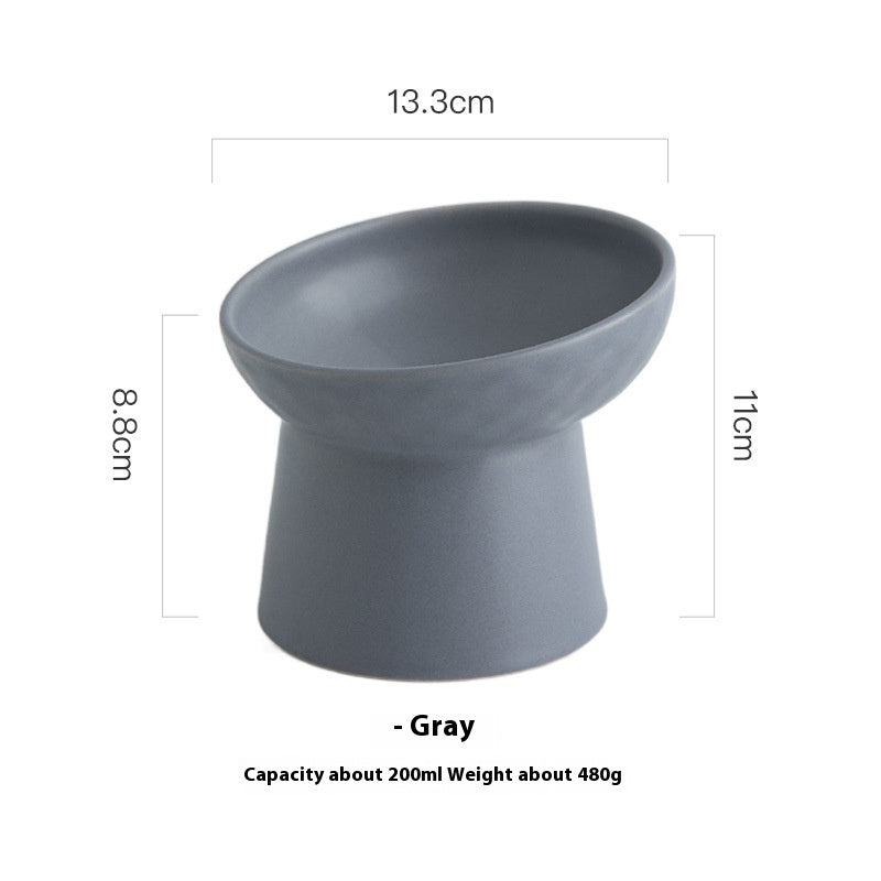 Oblique Mouth High Foot Candy Color Cat Bowl - Majestic Pet Kingdom