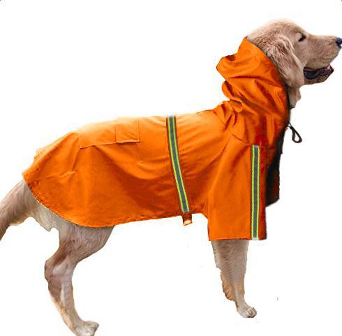 Spring and summer new dog raincoat waterproof cape dog reflective raincoat large dog raincoat - Majestic Pet Kingdom