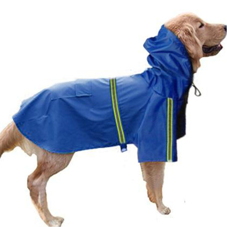 Spring and summer new dog raincoat waterproof cape dog reflective raincoat large dog raincoat - Majestic Pet Kingdom