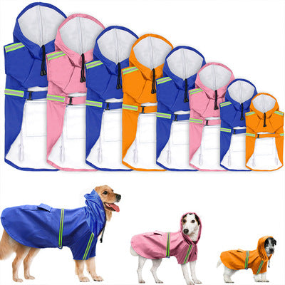 Spring and summer new dog raincoat waterproof cape dog reflective raincoat large dog raincoat - Majestic Pet Kingdom