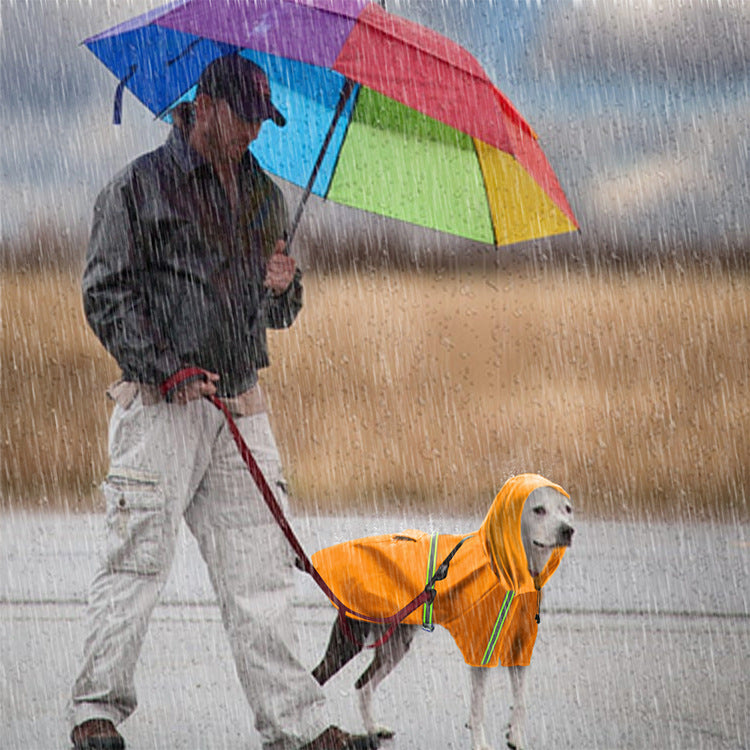 Spring and summer new dog raincoat waterproof cape dog reflective raincoat large dog raincoat - Majestic Pet Kingdom