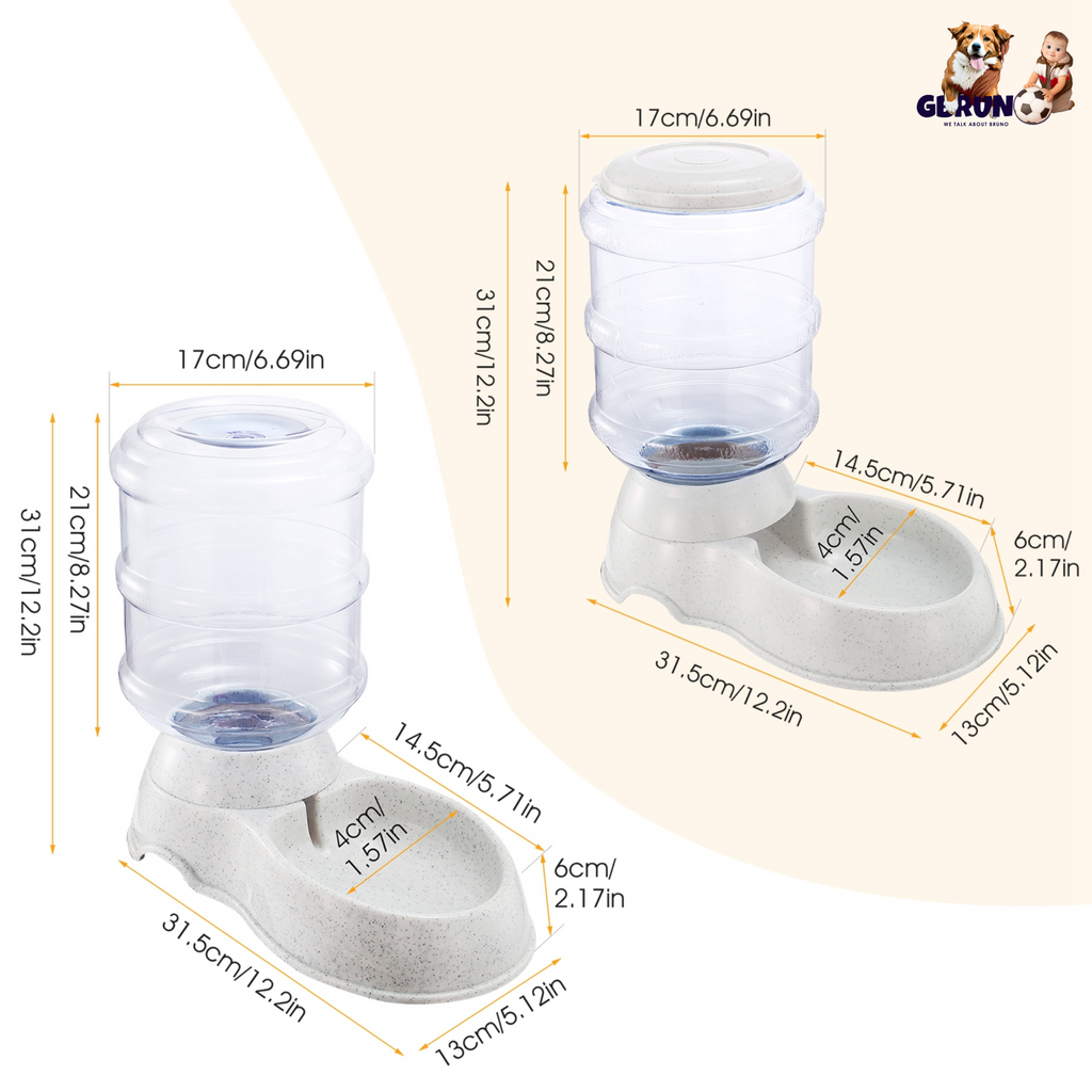 3.5L/1Gal Pet Water Dispenser Self-Dispensing Gravity Pets Water Feeder Automatic Pet Waterer Cat Dog - Majestic Pet Kingdom