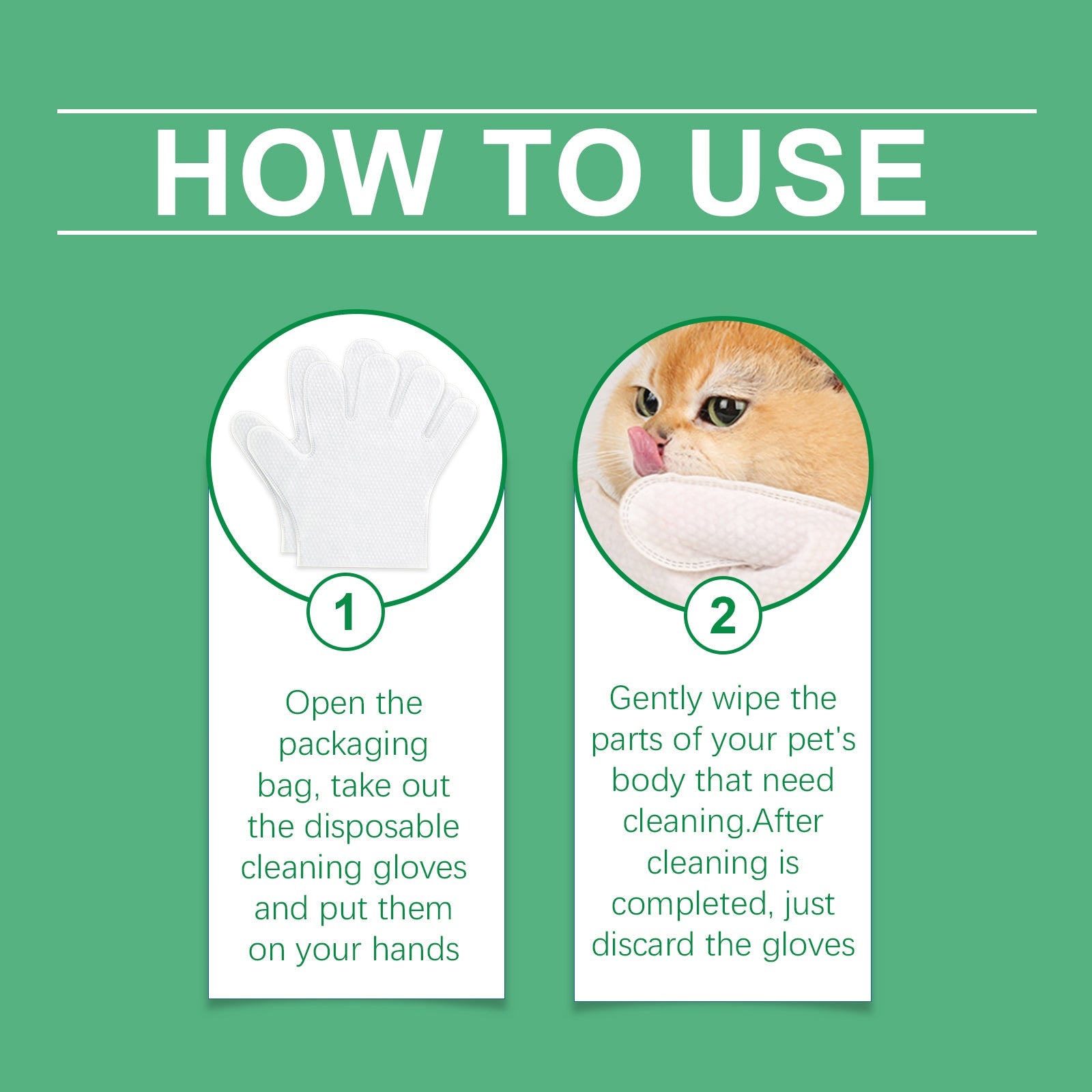 Pet Grooming Wipes: Disposable Hair & Skin Gloves