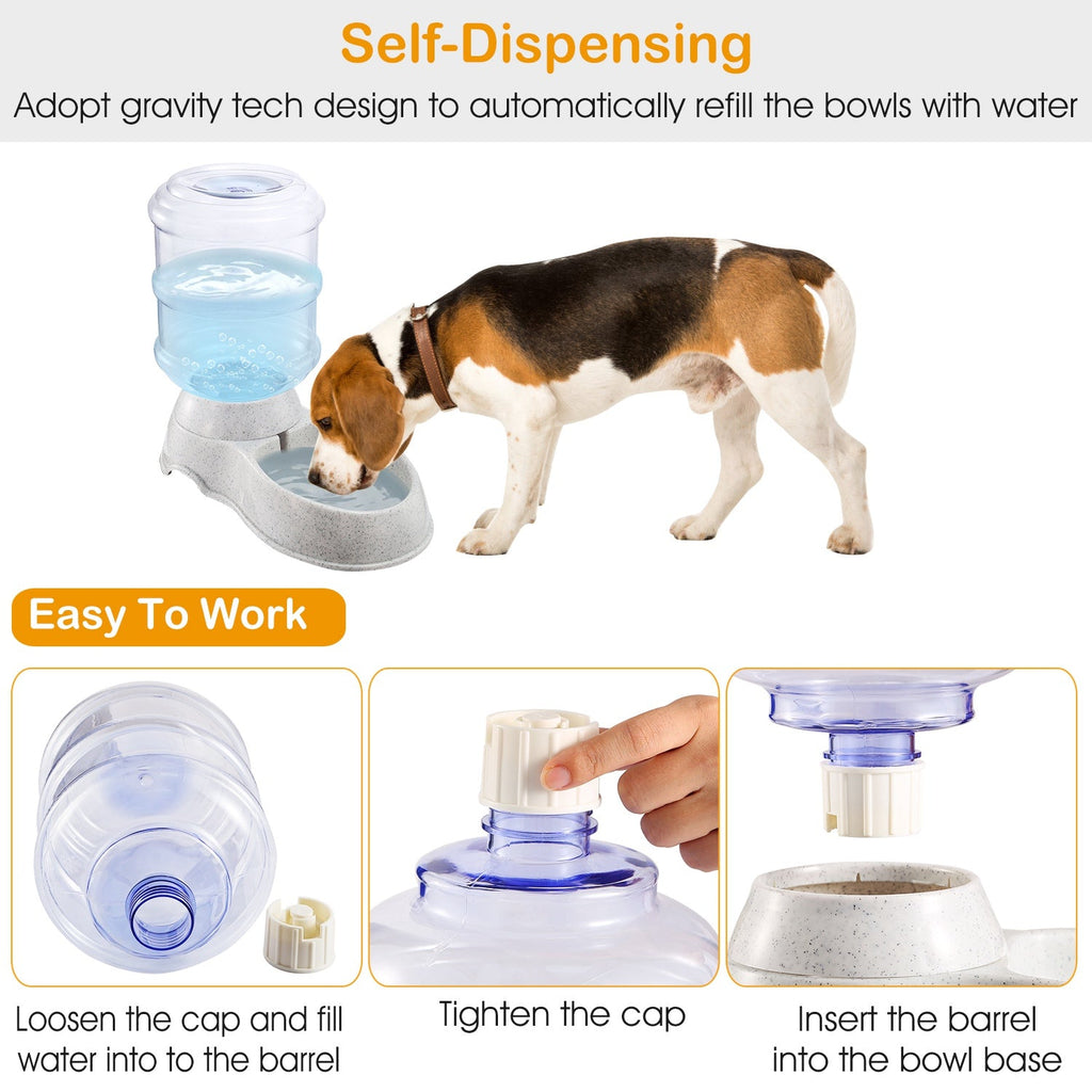 3.5L/1Gal Pet Water Dispenser Self-Dispensing Gravity Pets Water Feeder Automatic Pet Waterer Cat Dog - Majestic Pet Kingdom