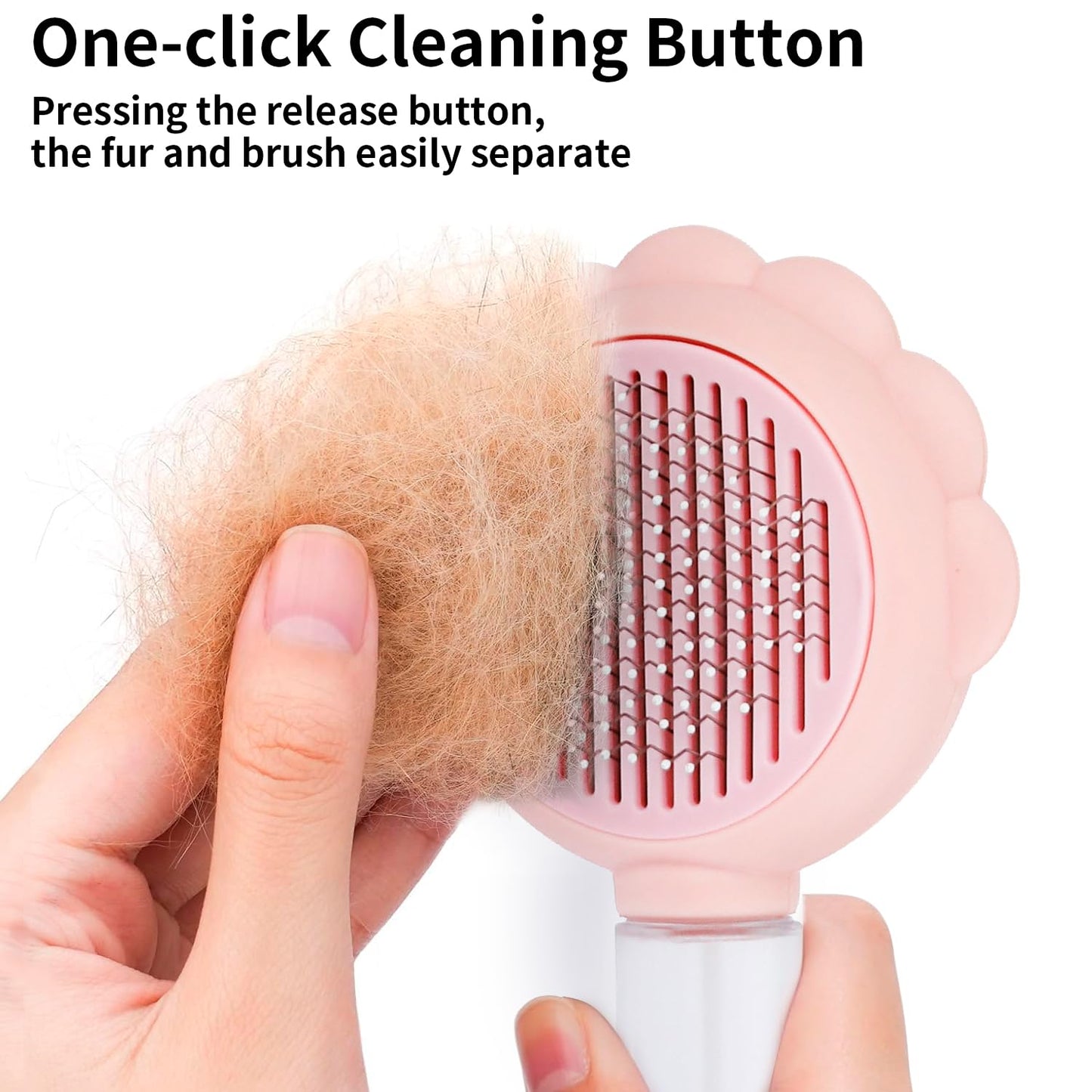 Cat Grooming Brush Steamy Spray Self-Cleaning Slicker Comb - Detail Angle 5 | Majestic Pet Kingdom