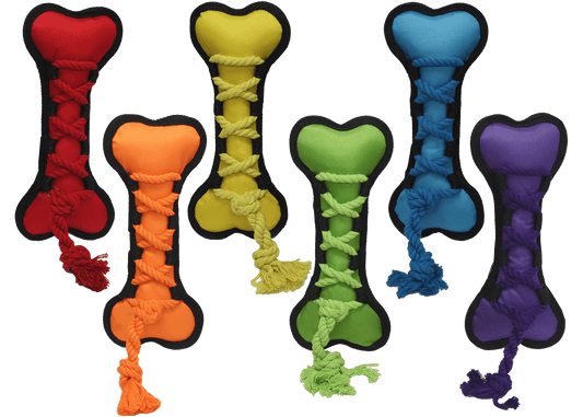 Multipet Cross-Ropes Bone - Assorted Colors 11.5"
