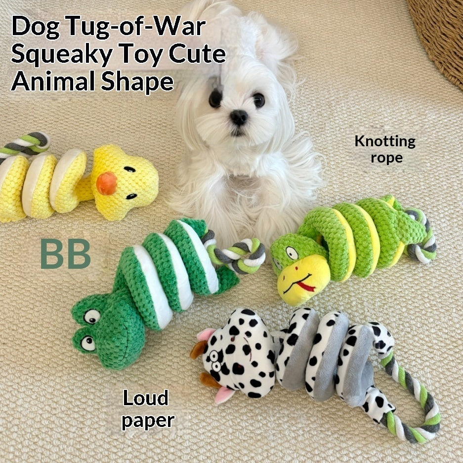 Puppy Toy Tug-of-War Plush Crinkle Paper Chew-Resistant Pulling Game