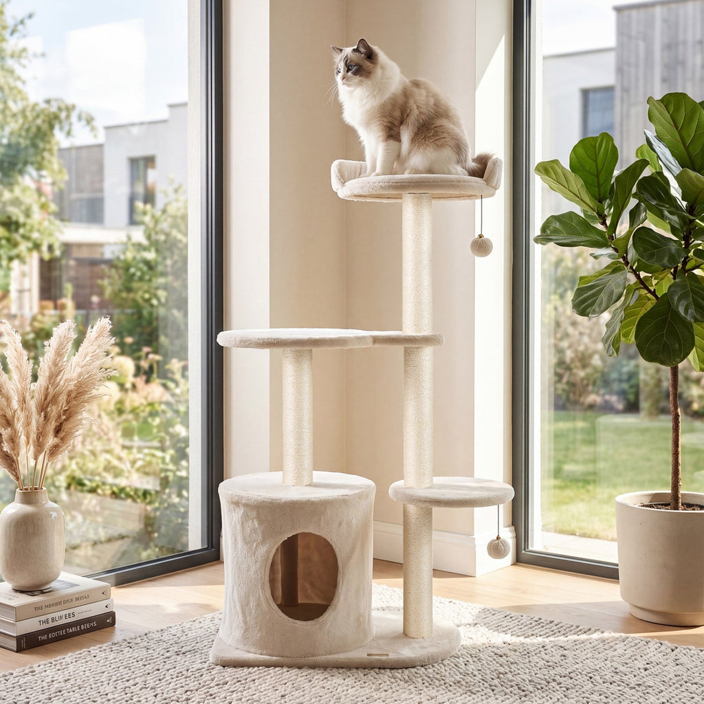 Cat Tree 43" with Condo, Perches & Scratching Posts | Purrfect Pet Kingdom
